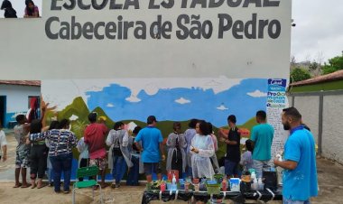Mural das Águas incentiva a conscientização ambiental em escola de Teófilo Otoni