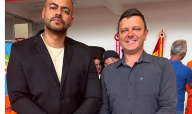 Prefeito eleito Capitão Vitor seu Vice Marcelo Martins e o Vereador Omar Oraca, participam da inauguração na nova sede do bombeiro em Timóteo