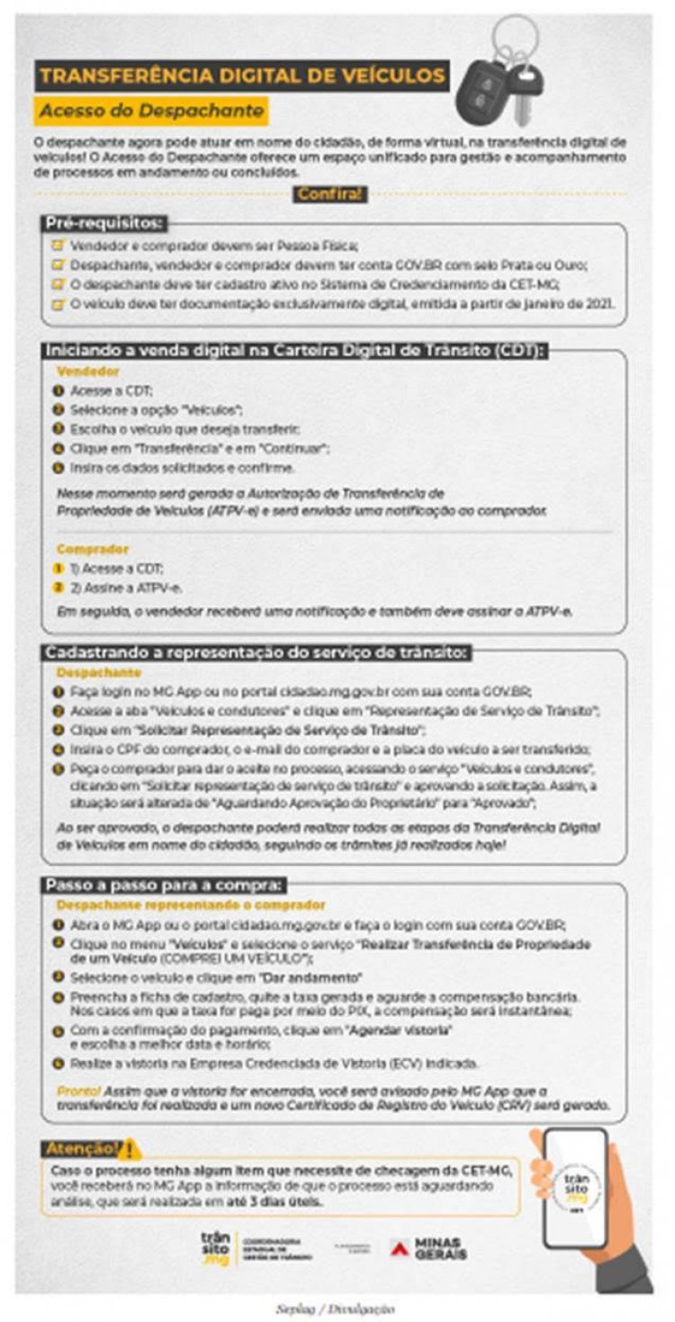 Estado amplia as opções para os cidadãos realizarem, de forma ágil e fácil, a transferência digital de veículos