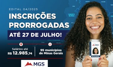 MGS prorroga inscrições de processo seletivo para cadastro reserva em 95 municípios de Minas