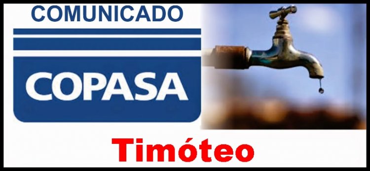 Alguns bairros da cidade de Timóteo, poderá apresentar falta de Água nesta segunda-feira (18/03)