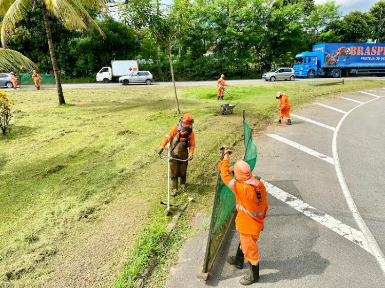 Prefeitura de Ipatinga realiza ação intensiva de limpeza no trecho urbano da BR-381
